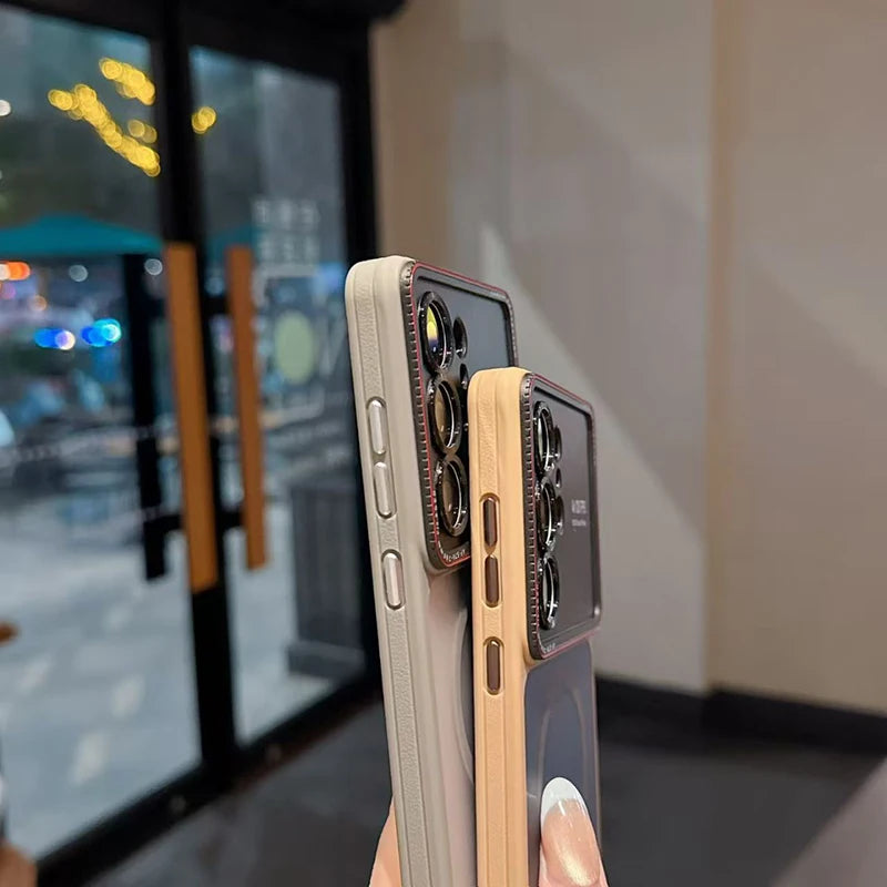 New frosted metal mirror holder magnetic phone case · Suitable for Samsung S26 S25 S24 Ultra wireless charging phone case · Anti